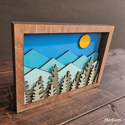 Colorado Mountain Layered Wood Art