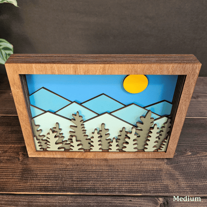 Colorado Mountain Layered Wood Art