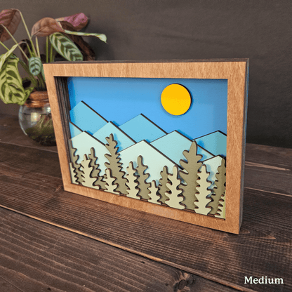 Colorado Mountain Layered Wood Art