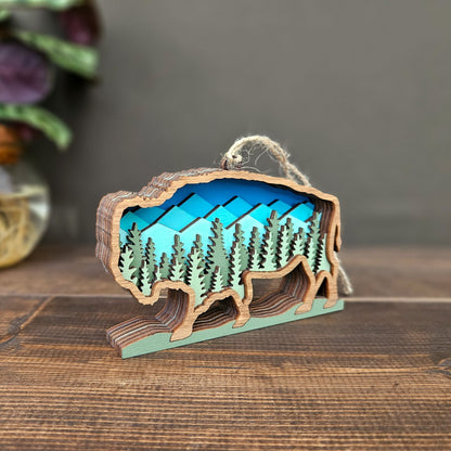 3D Bison Christmas Tree Ornament-New Version!