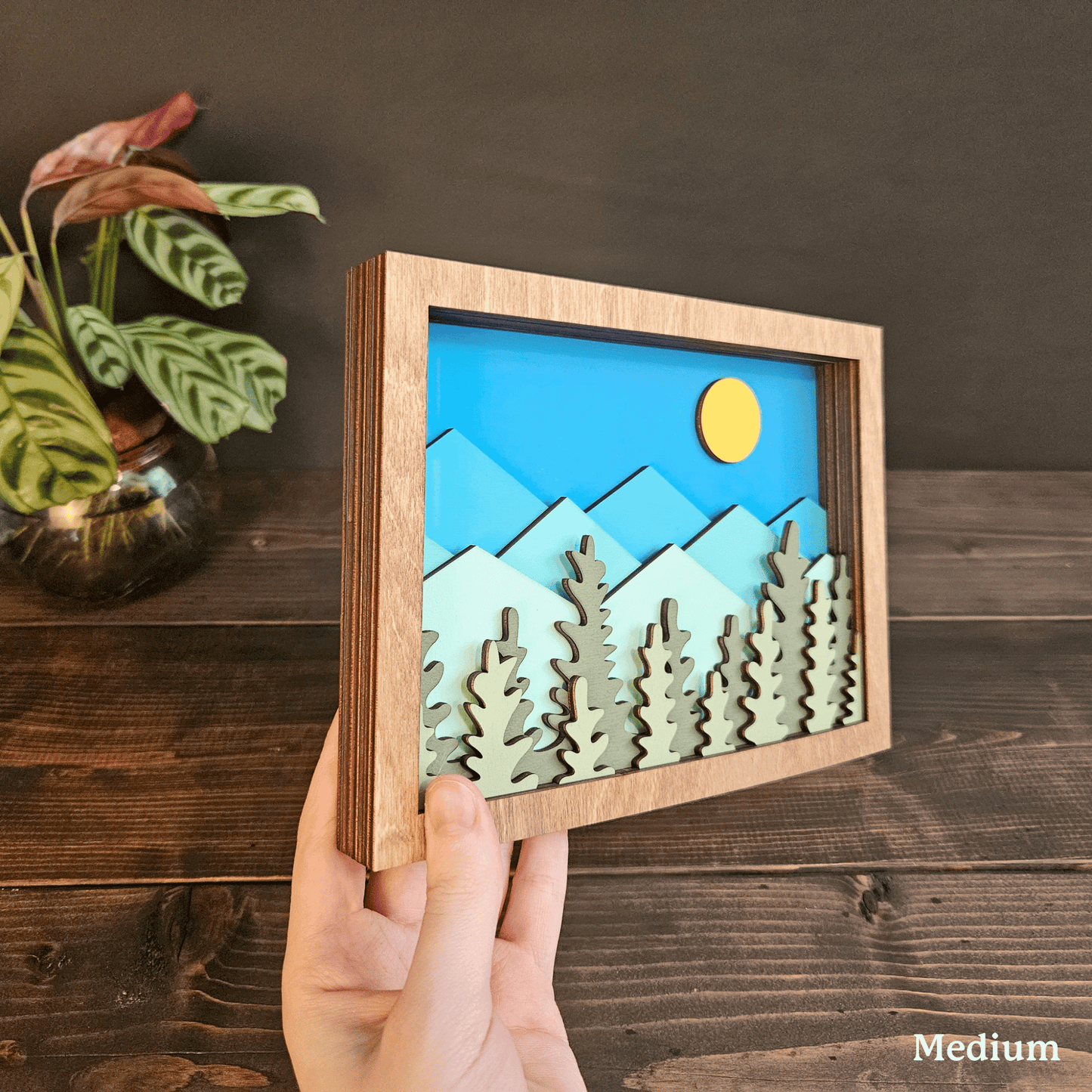 Colorado Mountain Layered Wood Art