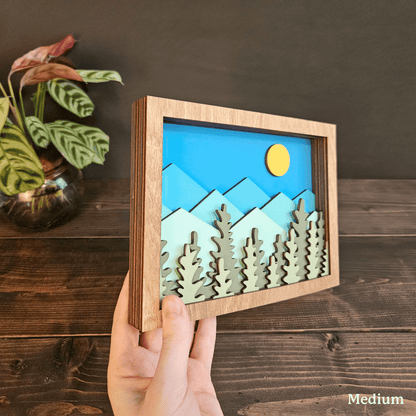 Colorado Mountain Layered Wood Art