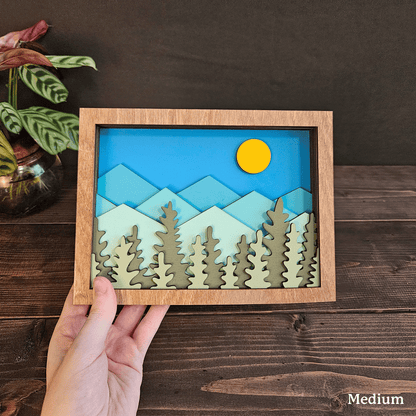 Colorado Mountain Layered Wood Art