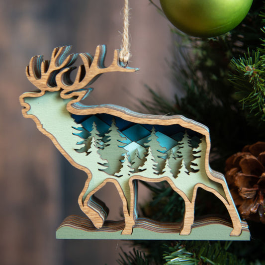 3D Elk Christmas Tree Ornament