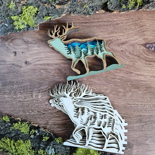 3D Layered Elk Art DIY Kit