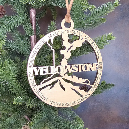 Yellowstone National Park Christmas Tree Ornament - Single Layer