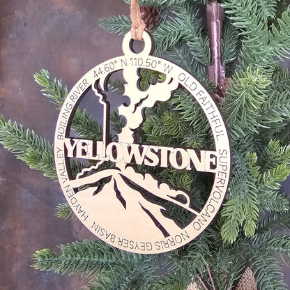 Yellowstone National Park Christmas Tree Ornament - Single Layer