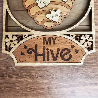 Personalized Bee Hive Family Sign