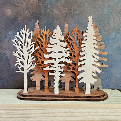 Moose and Grass Interchangeable Forest Scene Mantel Decoration