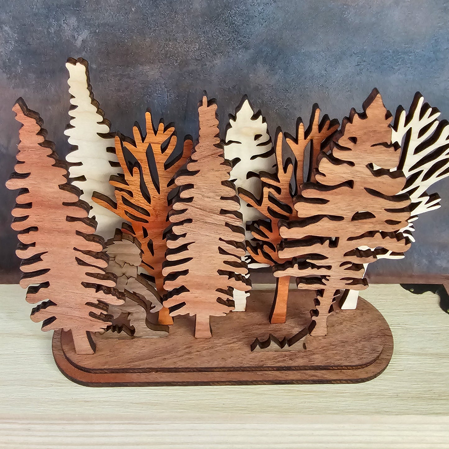 Moose and Grass Interchangeable Forest Scene Mantel Decoration