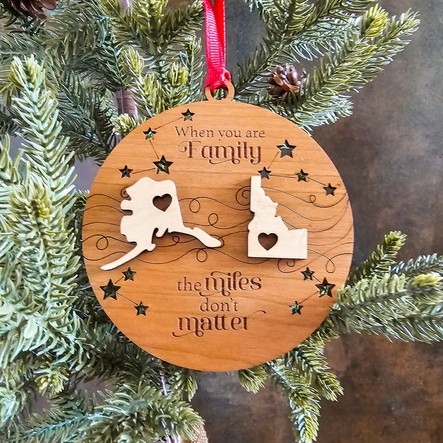 Personalized "When You Are Sisters in Christ, The Miles Don't Matter" Christmas Ornament (Copy)