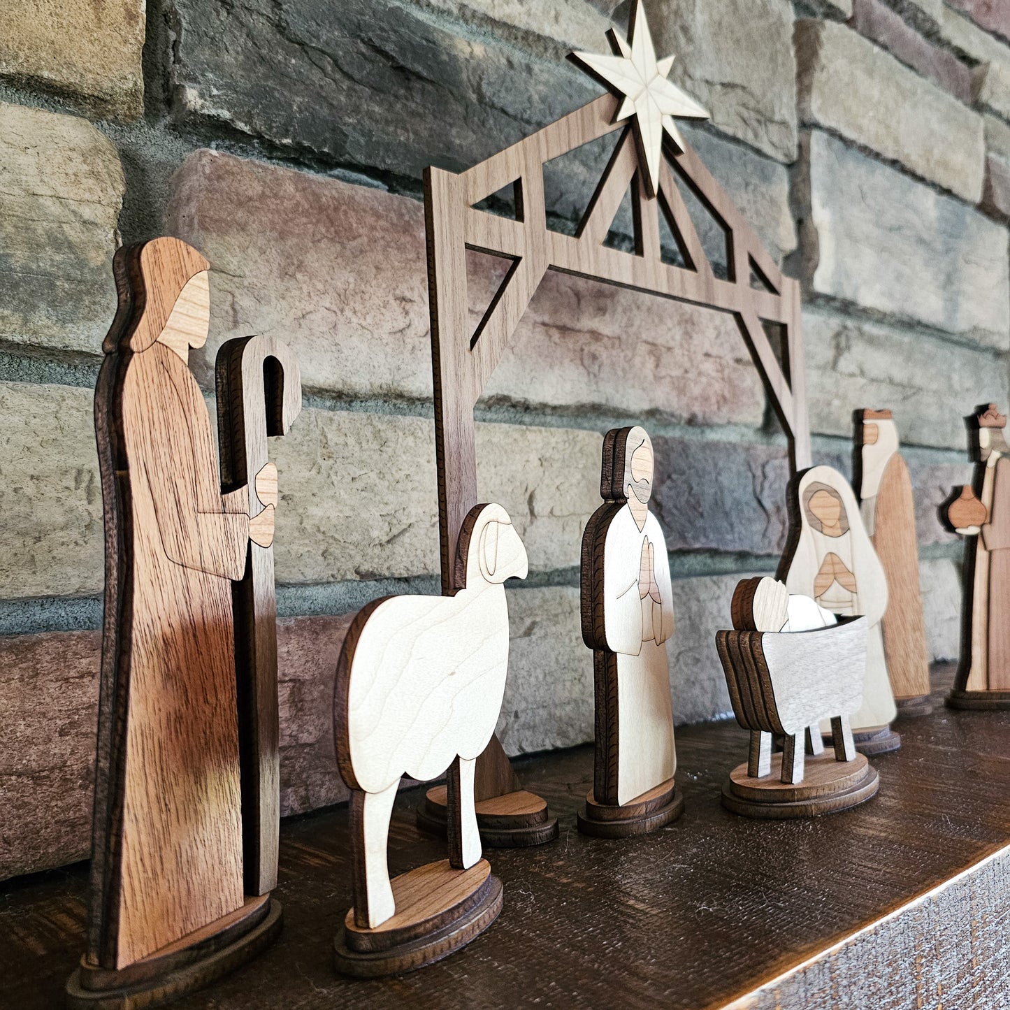 Handcrafted Wooden Nativity Set