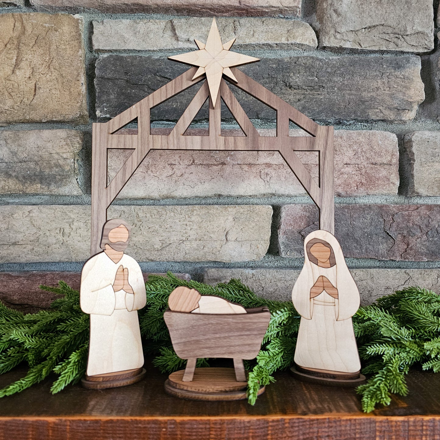 Handcrafted Wooden Nativity Set