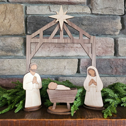 Handcrafted Wooden Nativity Set