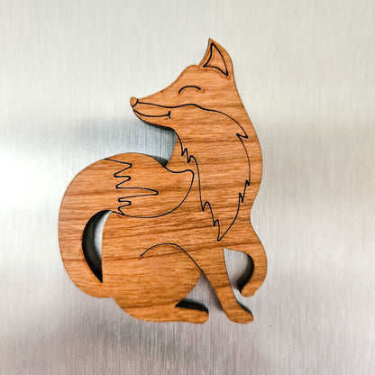 Wooden Animal Magnets Set - Bear, Owl, and Fox