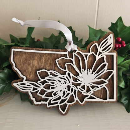 Montana Bitterroot Flower Christmas Ornament