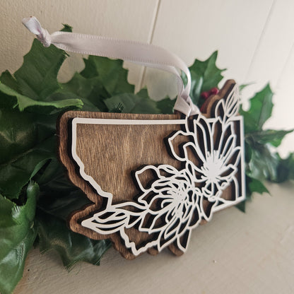 Montana Bitterroot Flower Christmas Ornament