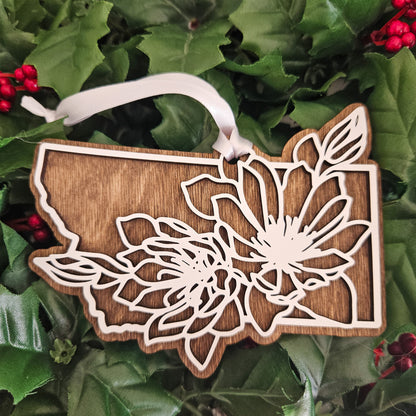 Montana Bitterroot Flower Christmas Ornament