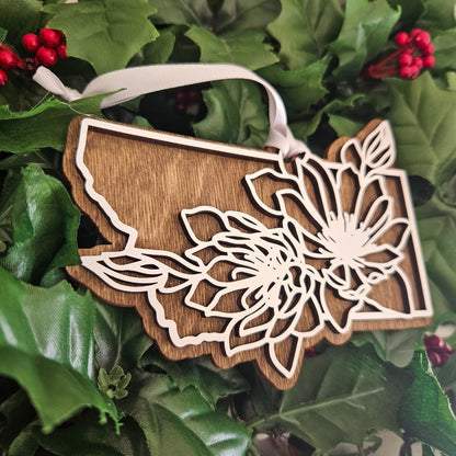 Montana Bitterroot Flower Christmas Ornament