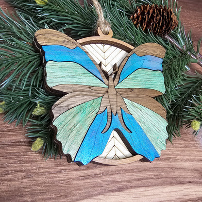 Wood Quilt Butterfly Ornament-Painted