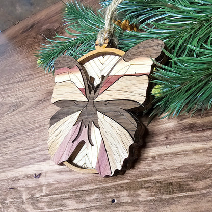 Wood Quilt Butterfly Ornament-Painted