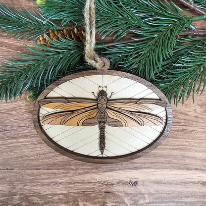 Wood Quilt Dragonfly Ornament-Painted