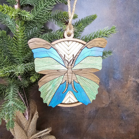 Wood Quilt Butterfly Ornament-Painted