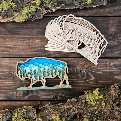 3D Layered Bison Art DIY Kit-New Version