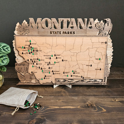 Montana State Park Travel Tracking Map