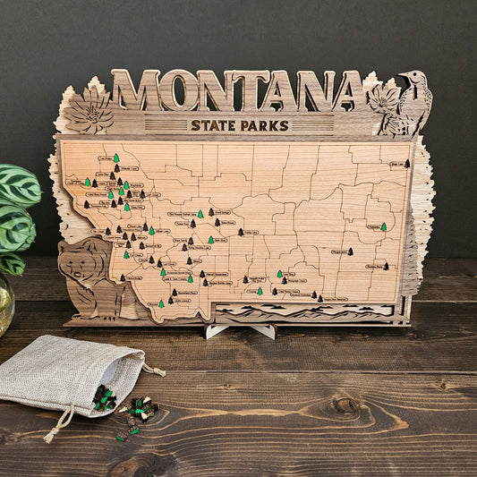 Montana State Park Travel Tracking Map