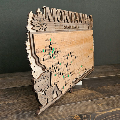 Montana State Park Travel Tracking Map