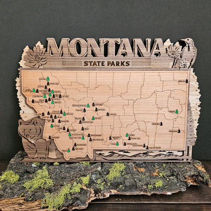 Montana State Park Travel Tracking Map