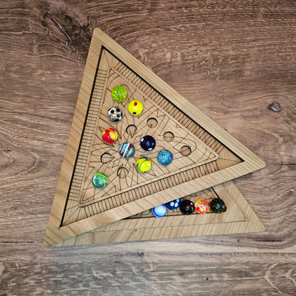 Triangle Solitaire Game-Wooden Strategy Game