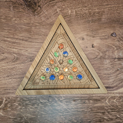 Triangle Solitaire Game-Wooden Strategy Game