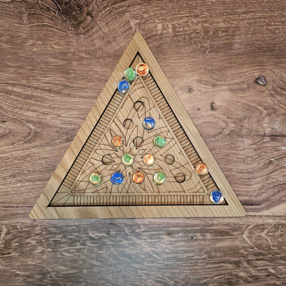 Triangle Solitaire Game-Wooden Strategy Game