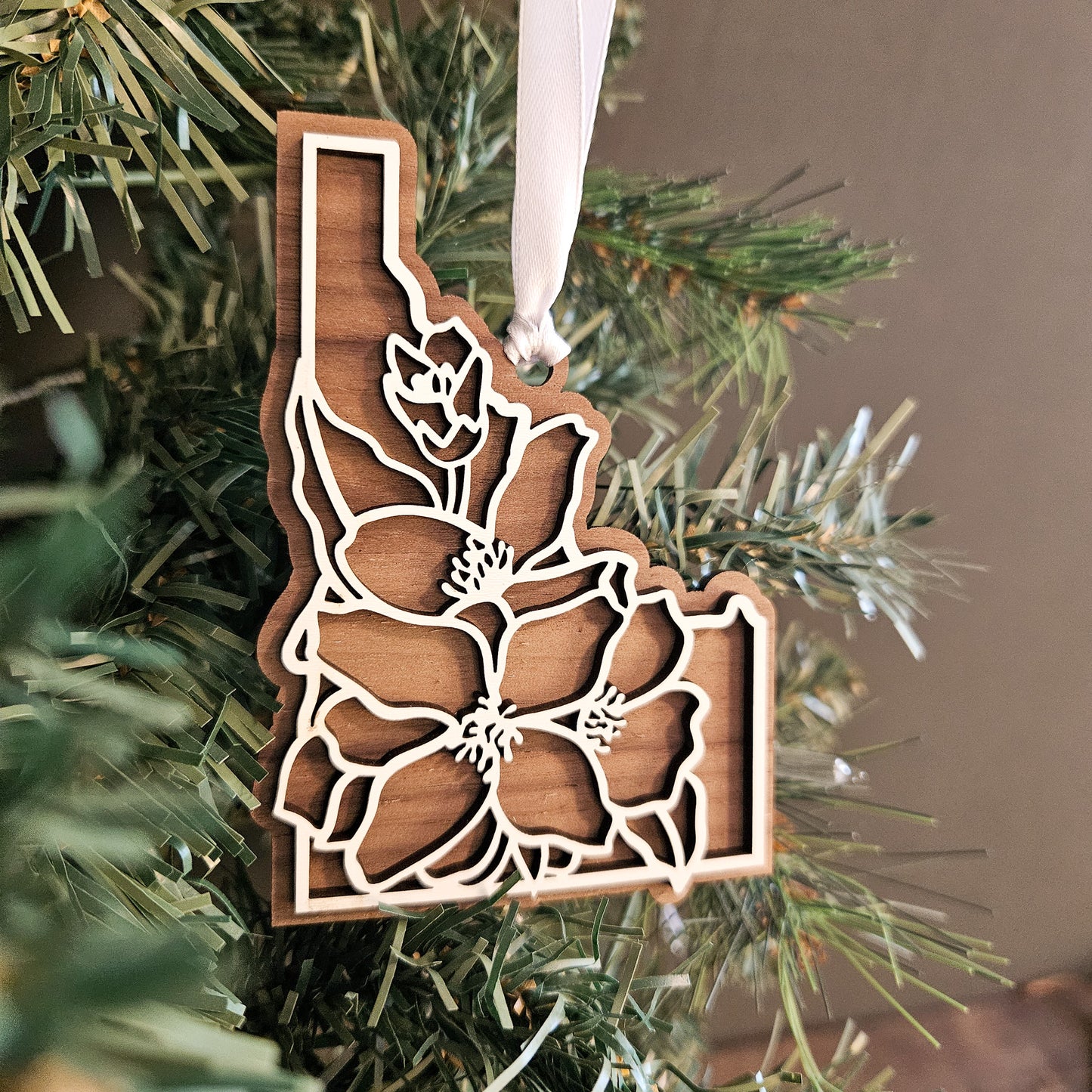 Idaho State Flower Wood Ornament