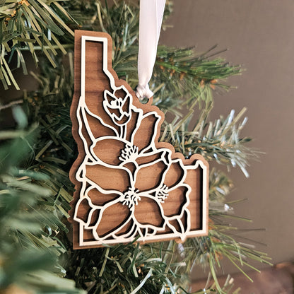 Idaho State Flower Wood Ornament