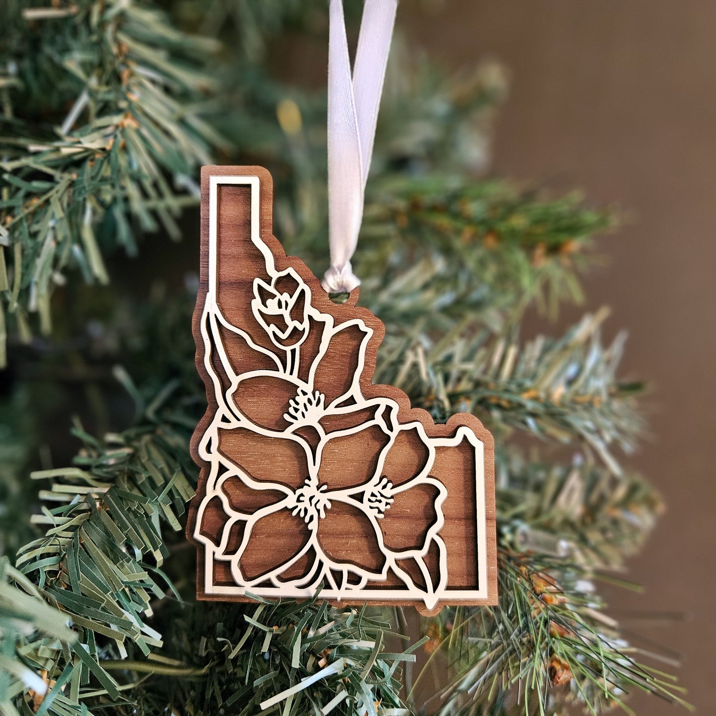 Idaho State Flower Wood Ornament