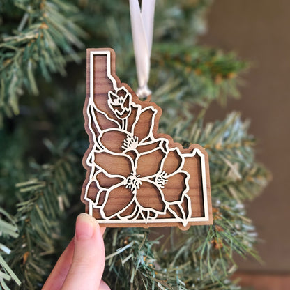 Idaho State Flower Wood Ornament