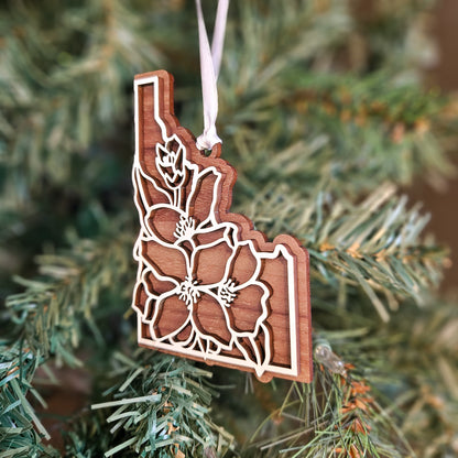 Idaho State Flower Wood Ornament