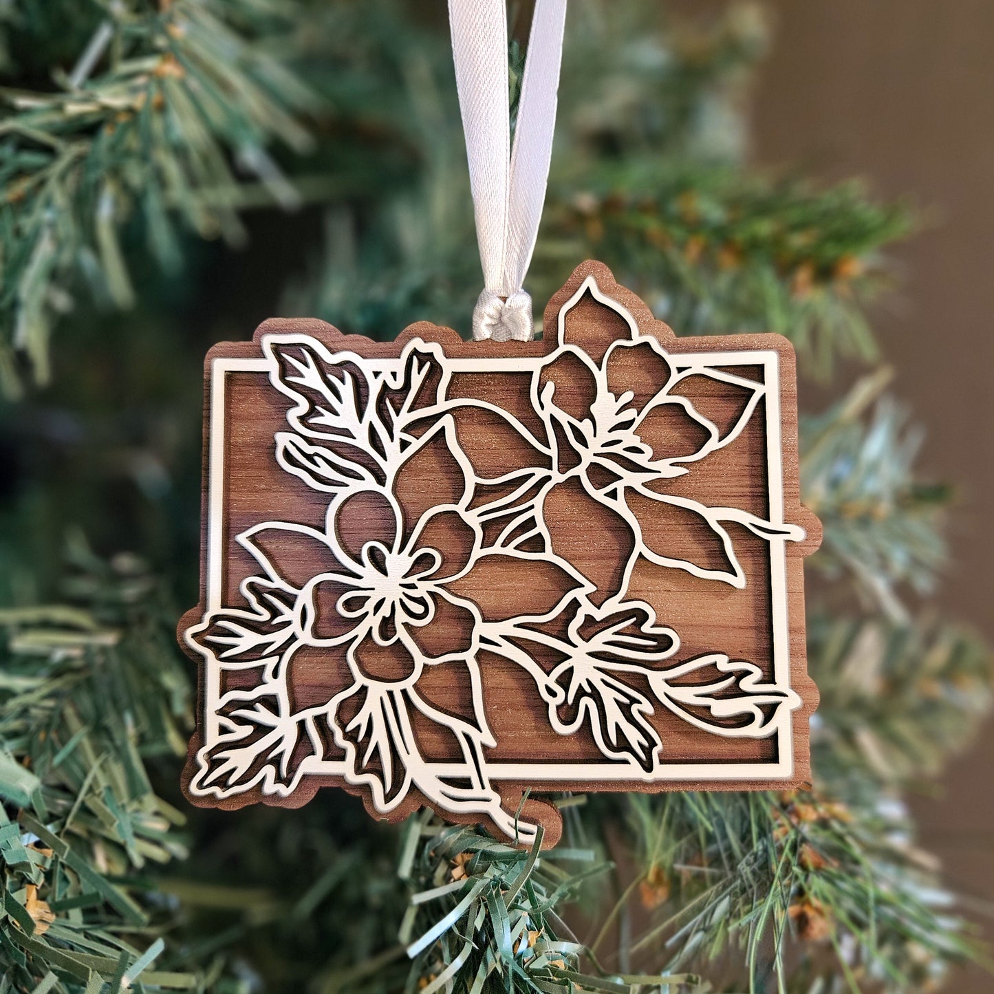 Colorado State Flower Wood Ornament