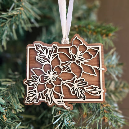 Colorado State Flower Wood Ornament