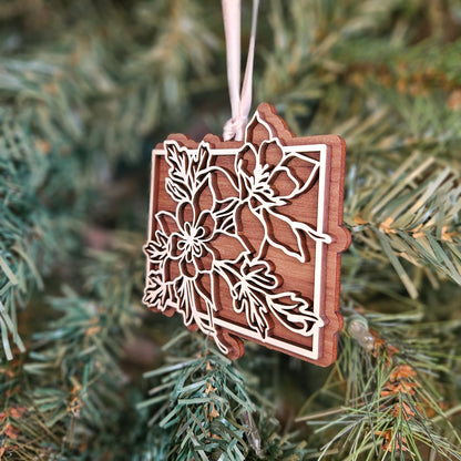 Colorado State Flower Wood Ornament
