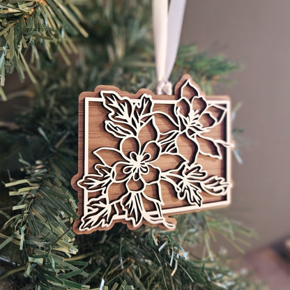 Colorado State Flower Wood Ornament