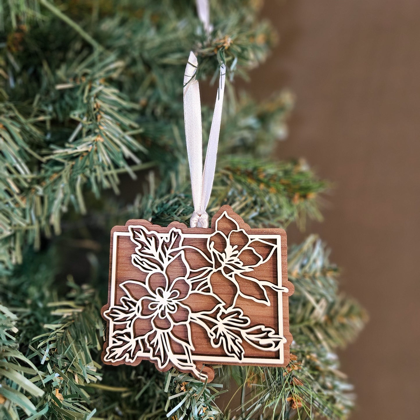 Colorado State Flower Wood Ornament