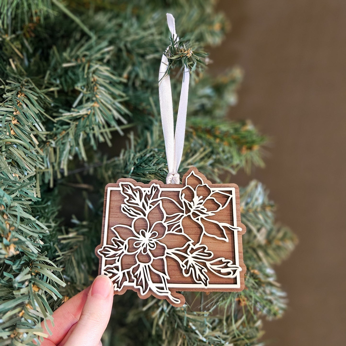 Colorado State Flower Wood Ornament