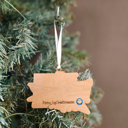 Washington State Flower Wood Ornament