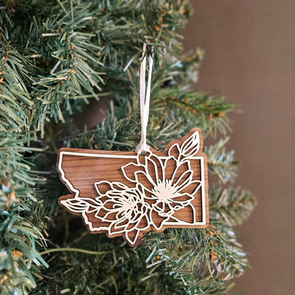 Montana Bitterroot State Flower Ornament