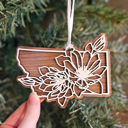 Montana Bitterroot State Flower Ornament