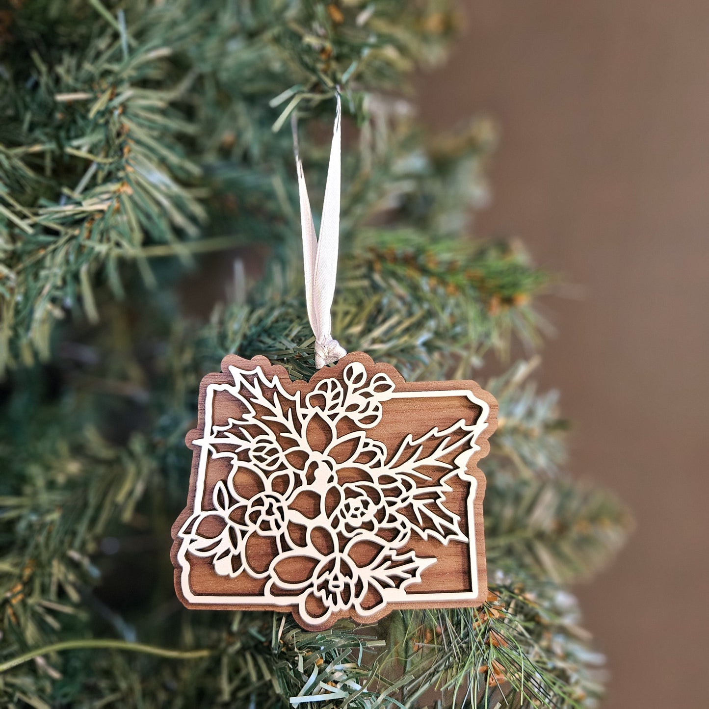 Oregon State Flower Wood Ornament